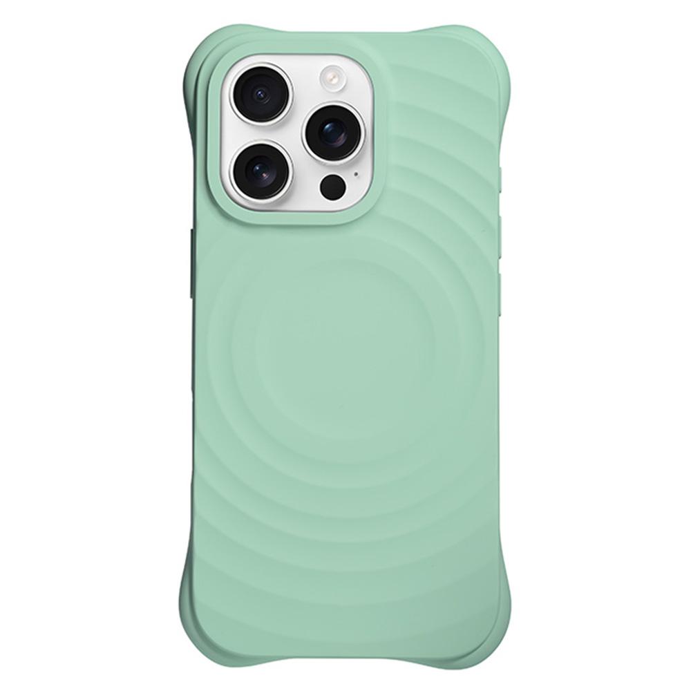 For iPhone 16 Pro Max Magnetic Case with Ai Photo Botton Ripple Texture Liquid Silicone Phone Cover