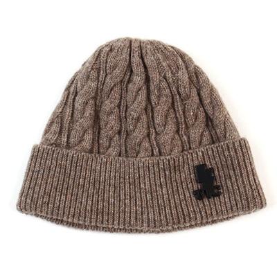 Cappellino corto in lana a treccia universale WOOL Twist Beige