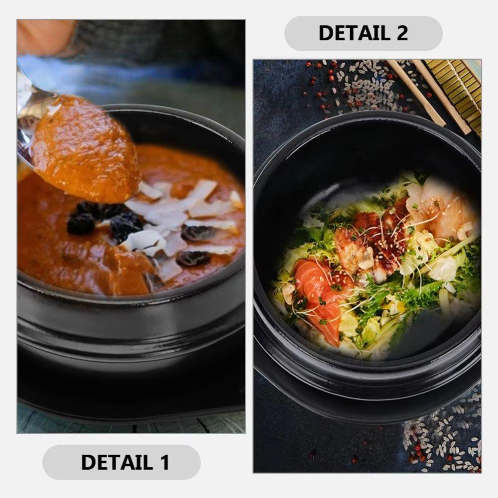 Heat-resistant Korean Stone Pot with Tray Ceramic Soup Pot Stew Pot Stew Pots  Ramen