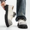 Scarpe Derby da Uomo Britanniche Retrò a Punta Tonda Larga Scarpe da Uomo con Plateau per Esterno e Affari Scarpe Casual in Pelle Robuste Zapatos Hombre