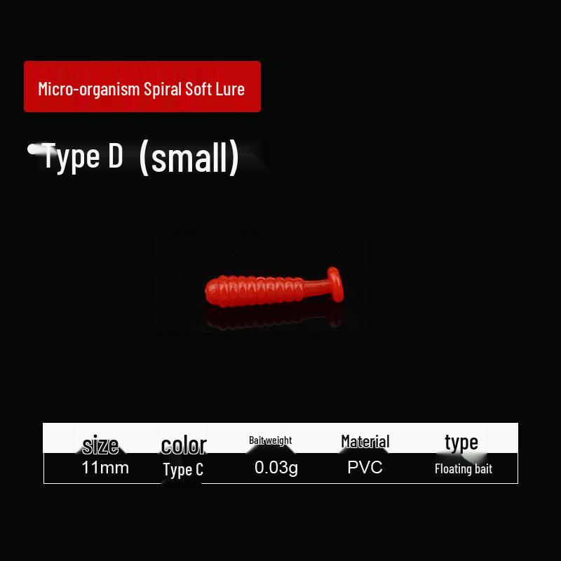 Micro Spiral Soft Lure for Sea and Fly Fishing - Floating Mini Drop Shot Bait for Outdoor Wild Fishing