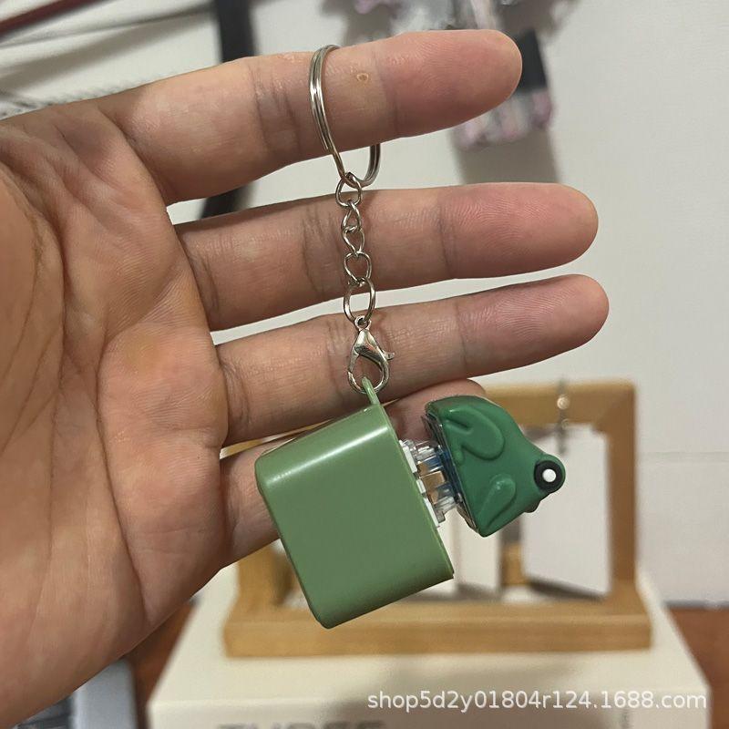 Breloc Broască Mârâitoare Amuzantă Rață Reîncărcabil Tastatură Fidget Clicker Sunet Breloc Cu Lumină LED Pentru Reducerea Stresului