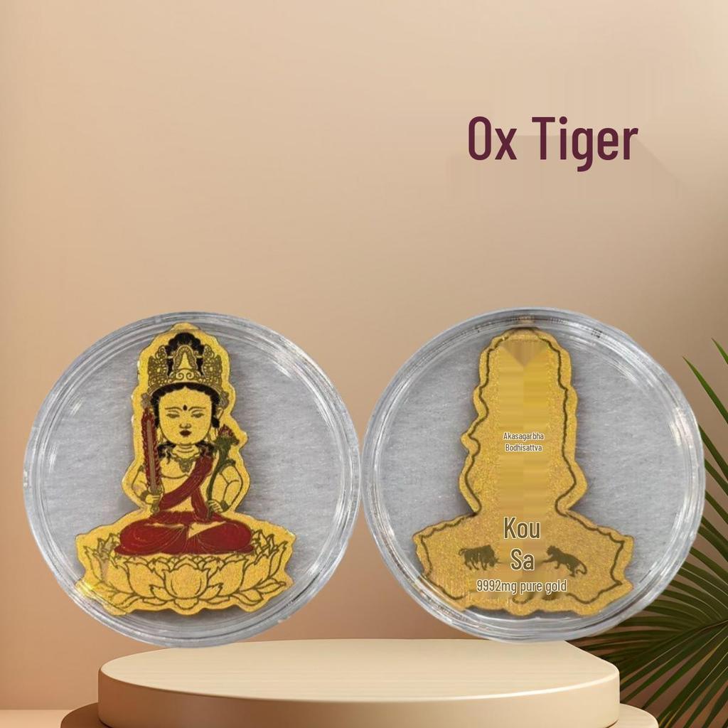 Twelve Zodiac Guardian Buddha Gold Phone Sticker – Colorful 999 Fine Gold