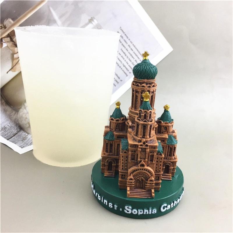 Resin Casting Mold Cathedral Shape Figurines Mould Versatile DIY Crafts Supplies