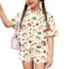 Kids Casual Short Sleeve Top and Shorts Set Animal Pattern Lightweight Summer Outfit Soft Fabric Breathable Design Comfortable Fit