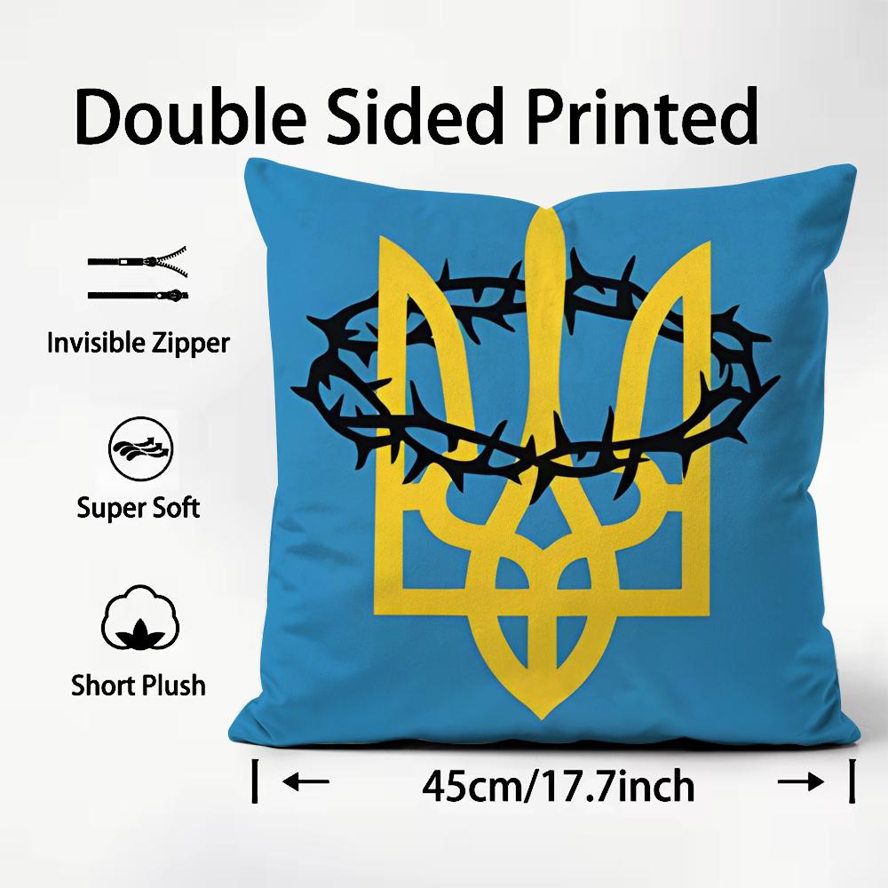 

Ukraine Flag Aesthetic Hot Cushion Cover Plush Fabric Soft DoubleSided Printed Sofa Warm Winter Home Child Gift Pillow Case 30x30cm