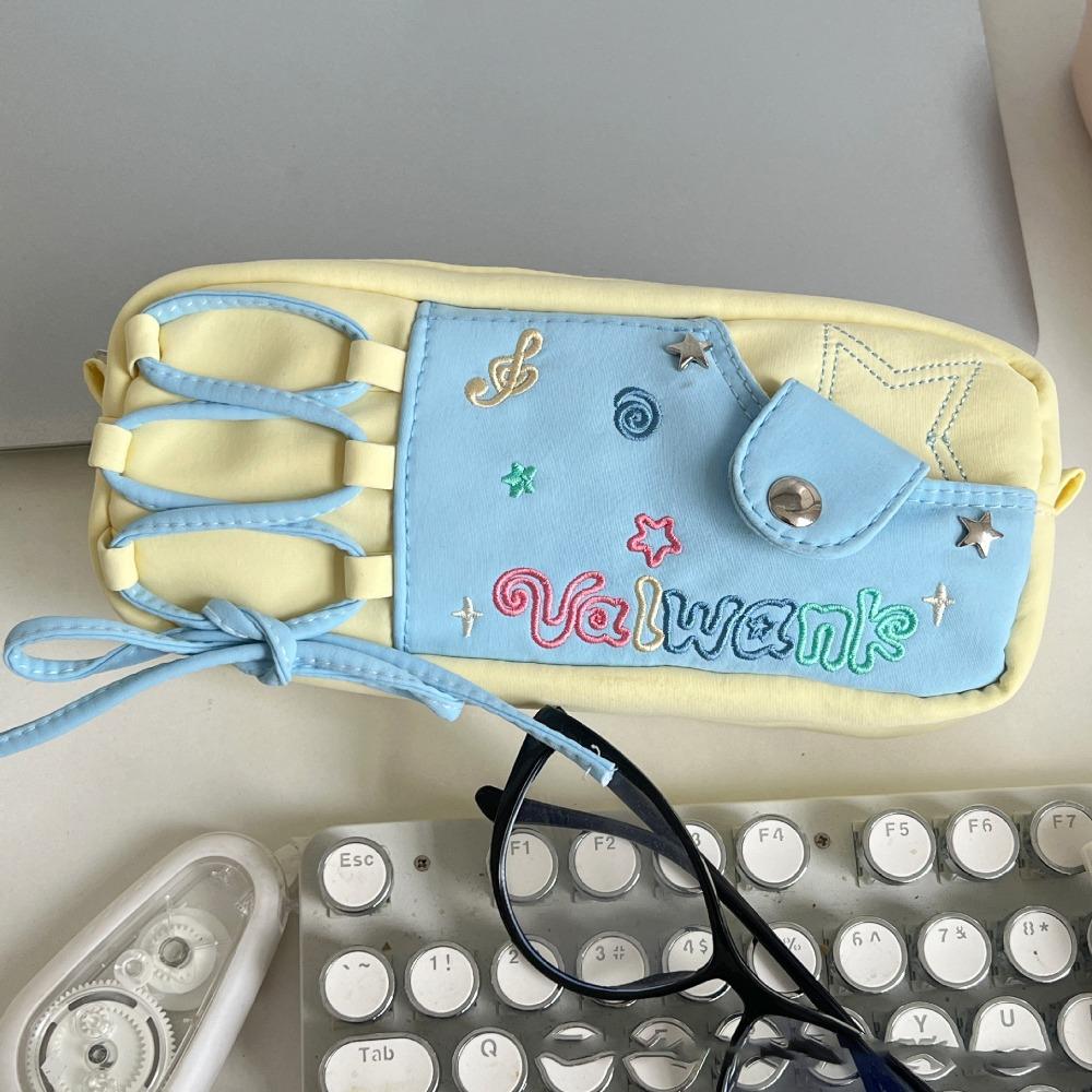 Large Capacity Pen Bag Zipper Stationery Organizer INS Pencil Case  Students