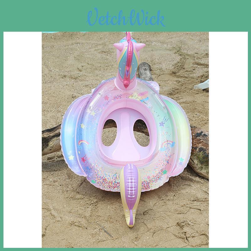 Ciambella Nuoto Unicorno Arcobaleno Anello Nuoto Gonfiabile per Bambini Sottobraccio PVC Disegno Cartone Animato