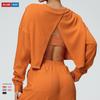 New Casual Round Neck Long Sleeve Sweatshirt for Autumn/Winter - Short, Loose, Fashionable T-Shirt for Fitness & Running