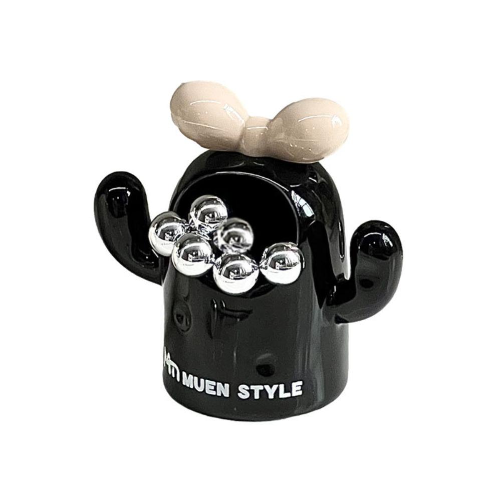 Cactus Ceramic Fruit Forks Set Creative Decorative Ceramic Fruit Forks Receipt Jar Ins Style with Storage Can