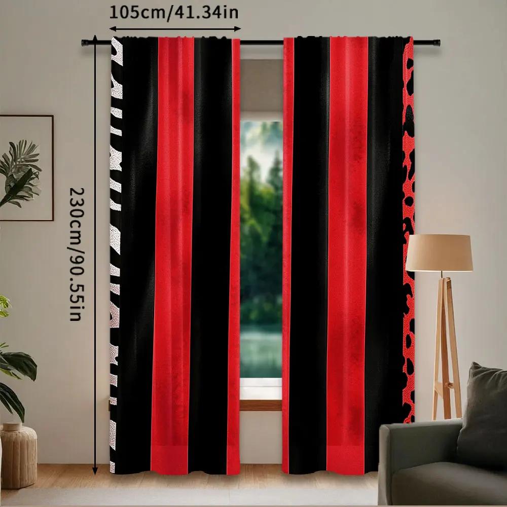 Vibrant Red Black Zebra Printed Curtains Suitable Bedroom Bathroom Living Room Dining Study Office Curtain Set Of 2 Made Polyester Washable Great