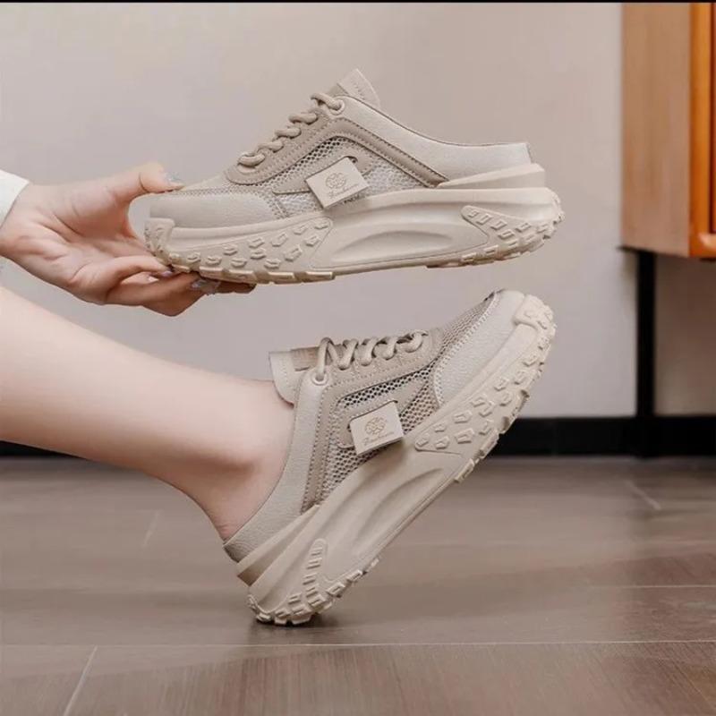 Fashion Platform Women's Slippers and Ladies Sandals Breathable Mesh Hollow Sports Shoes Summer Footwear Wholesale Slip-resistant Slides