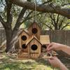Weather Resistant Wooden Bird House Feeder Rustic Style Bird Breeding Box  Backyard