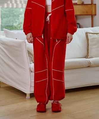 Alikim Kiki Fleece Wide Sweat Pants / Red