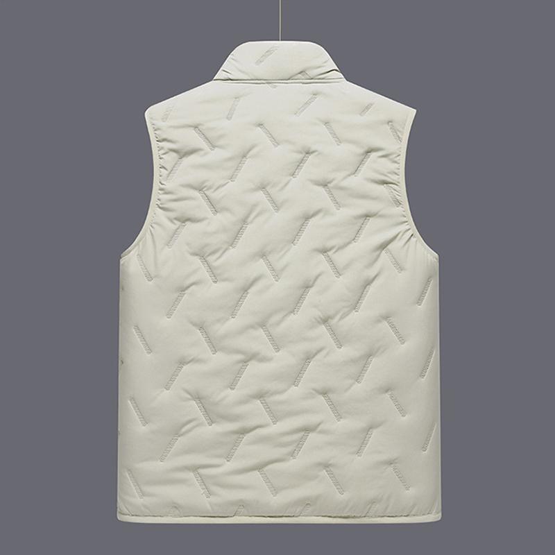 Autumn Winter Fashion Men's Vest Jacket Casual Warm Standing Collar Sleeveless Men