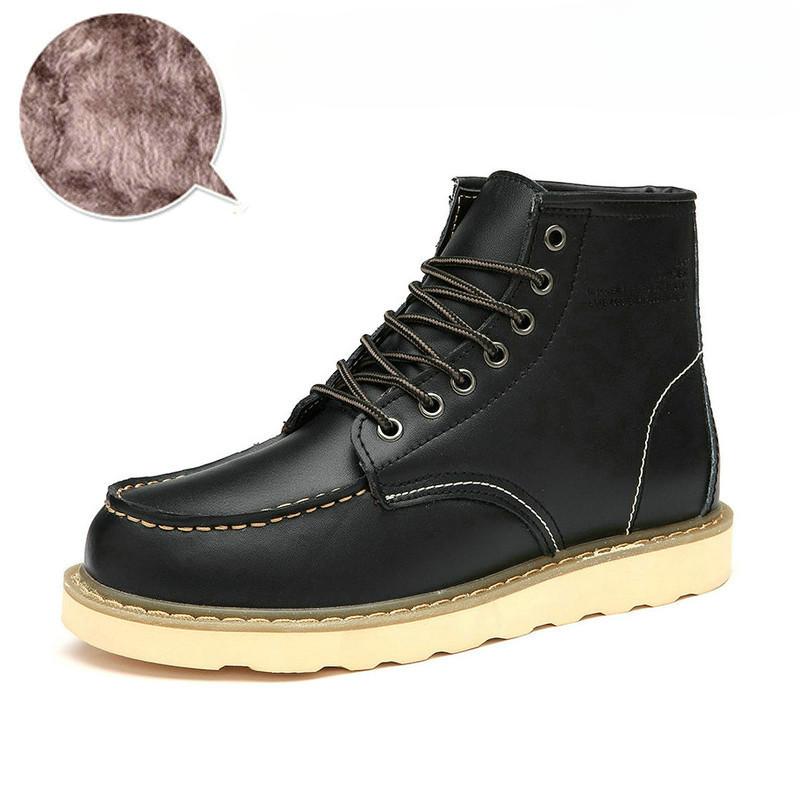 Herren British Casual Trend High-Top Schuhe aus echtem Leder Paar Worker Boot Big Head Lederschuhe