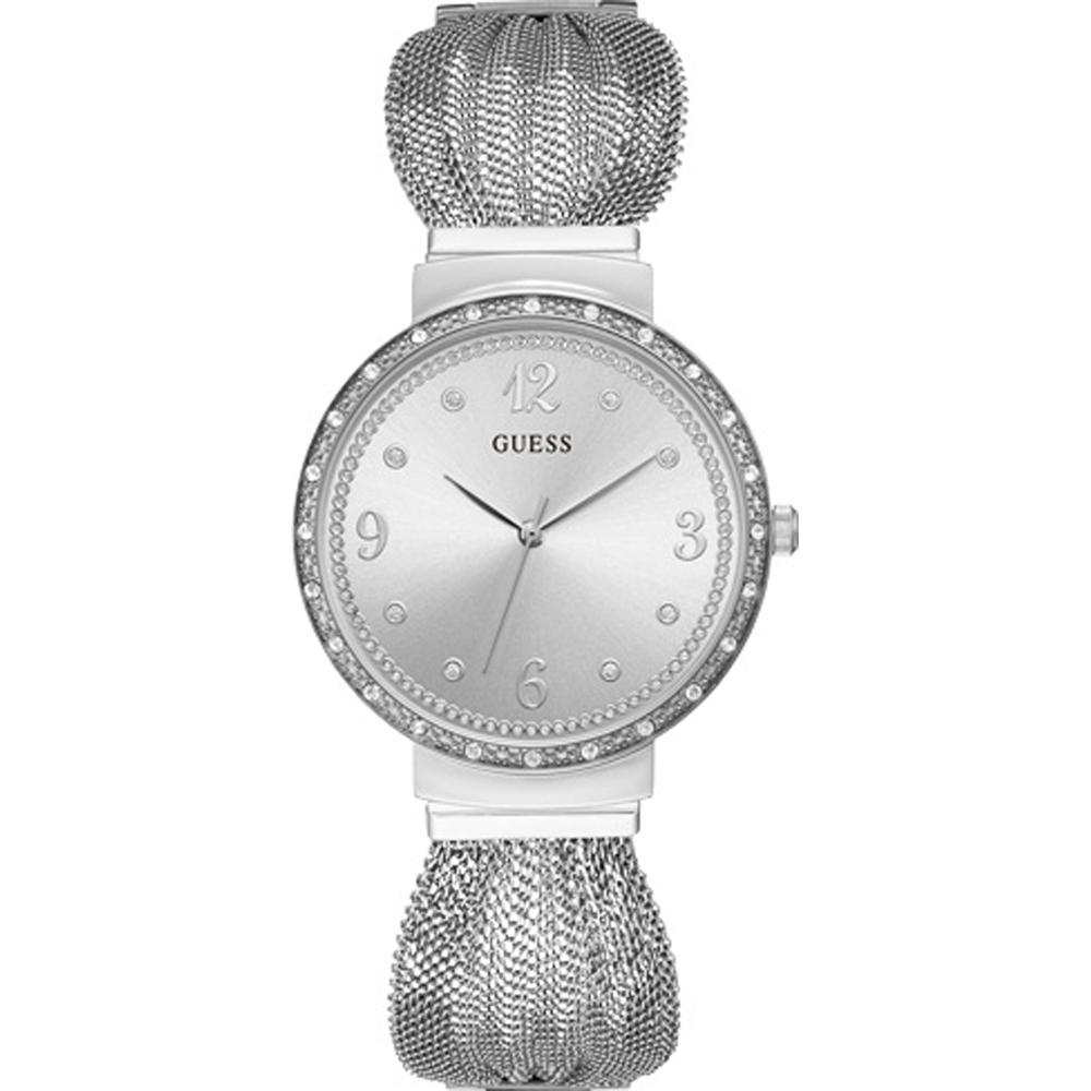 GUESS Chiffon Silver Stainless Steel Ladies Quartz Watch W1083L1 серебряный