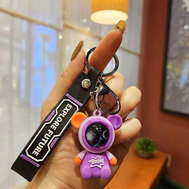 Sternenhimmel Bär Astronaut Schlüsselanhänger - Kreativer Autoanhänger und Partnergeschenk Anhänger