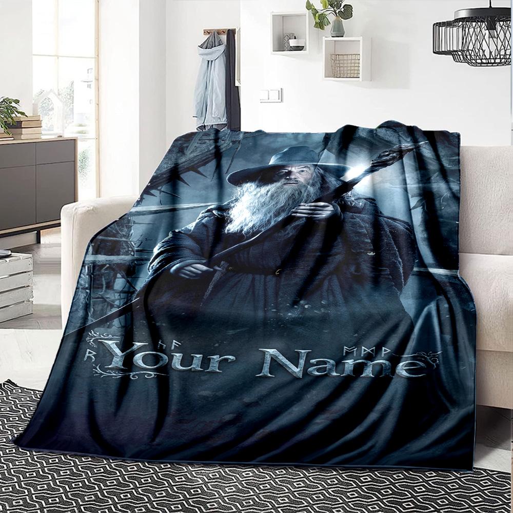 Lord Rings Personalized Text Blanket Multi-purpose Personalized Blanket Warmthful Decor Perfect for Nap Living Room Couch Office for All Occasions