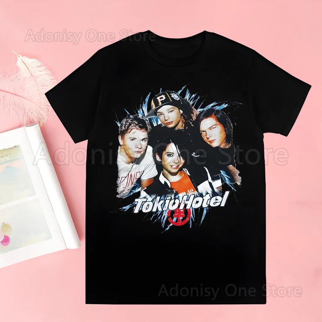Rocková kapela Tokio Hotel Hudba Harajuku Potisk Unisex Tričko Unisex Ležérní košile Krátký rukáv Unisex Tričko Grafický potisk