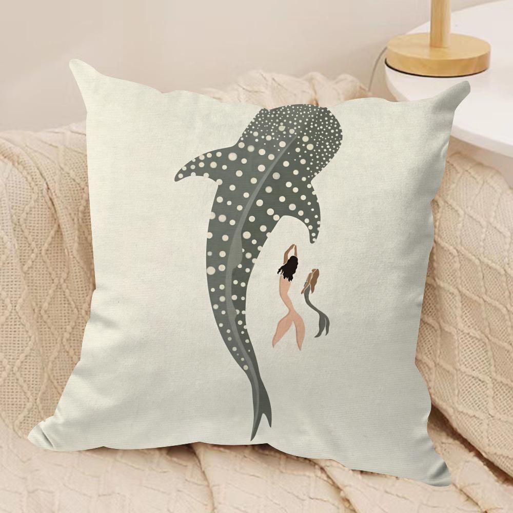Summer Surfing Ins Art Cushion Cover Silky Short Plush Invisible Zipper Dustproof Sofa Pillow Case For Home Decor