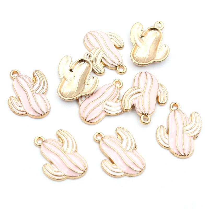 10pcs Enamel Cactus Charms Pendant for Jewelry Making Supplies Alloy Metal Drop Oil DIY Jewelry Making Findings Accessories