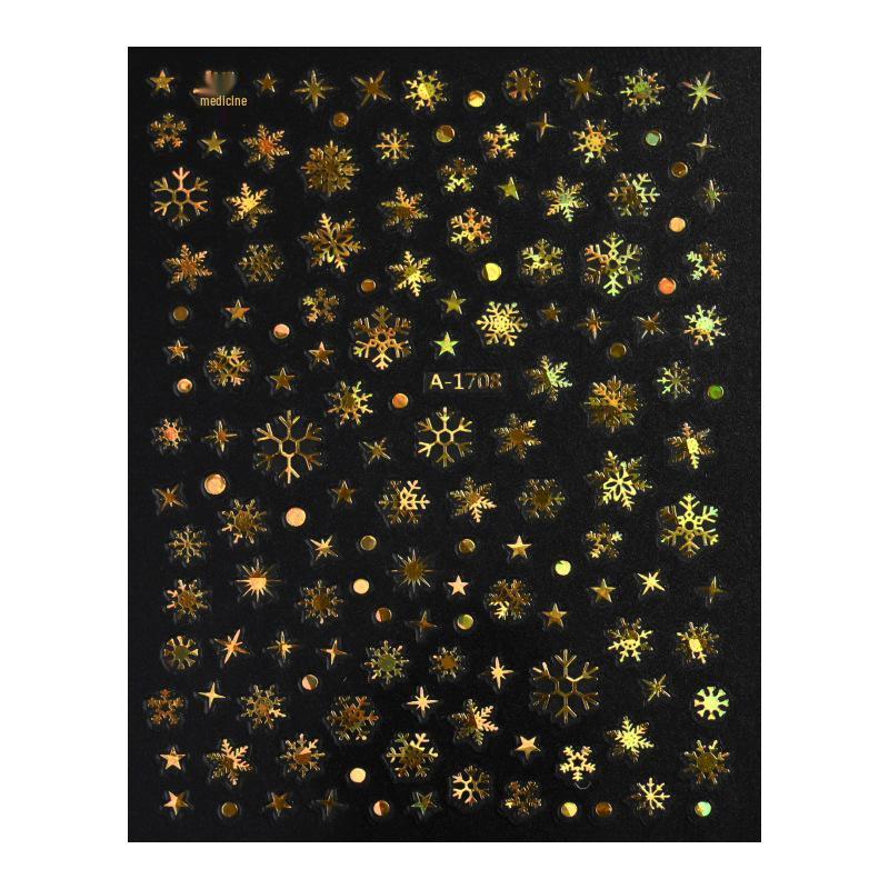 Autocolante de Crăciun 3D Laser Argint Ren & Fulg de Nea