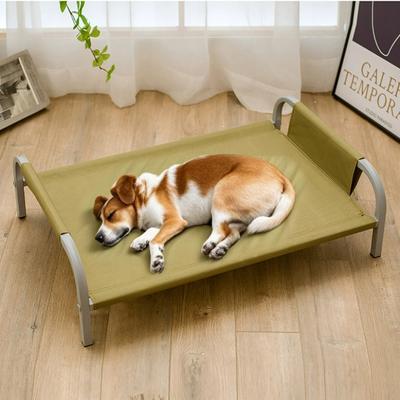 Portable Elevated Dog Bed with Metal Frame Summer Pet Cot Washable Large Bed for Cats and Dogs