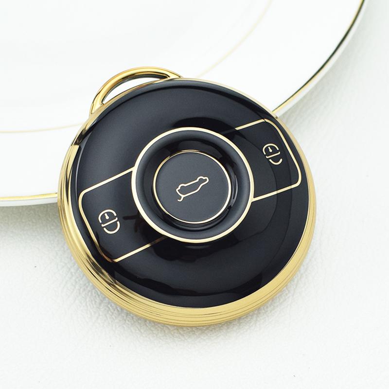 

НОВЫЙ чехол для брелока из ТПУ с 3 кнопками, чехол для дистанционного ключа для автомобиля Mercedes Benz SMART Fortwo 1 BRABUS 1 Benz SMART Аксессуары Gold Key Case чёрный