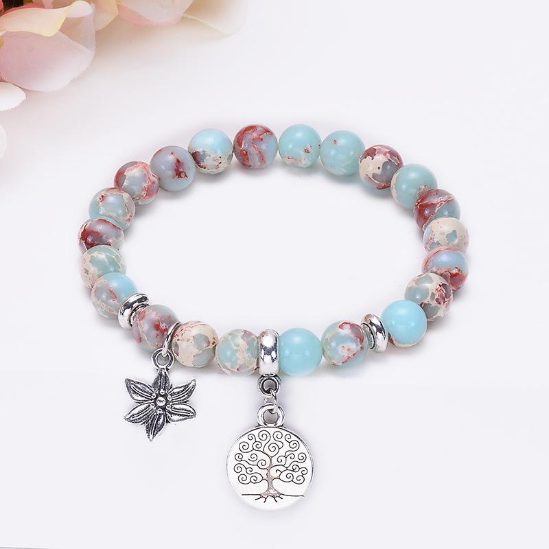 JYL TS Bracelet Starfish Pendant Bohemian Style Invites Joy & Ocean Blessings Style-5 лес зеленый