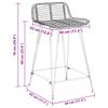 Bar Stool Set of 2 Natural 44 X 45 X 76 Cm Rattan and Steel