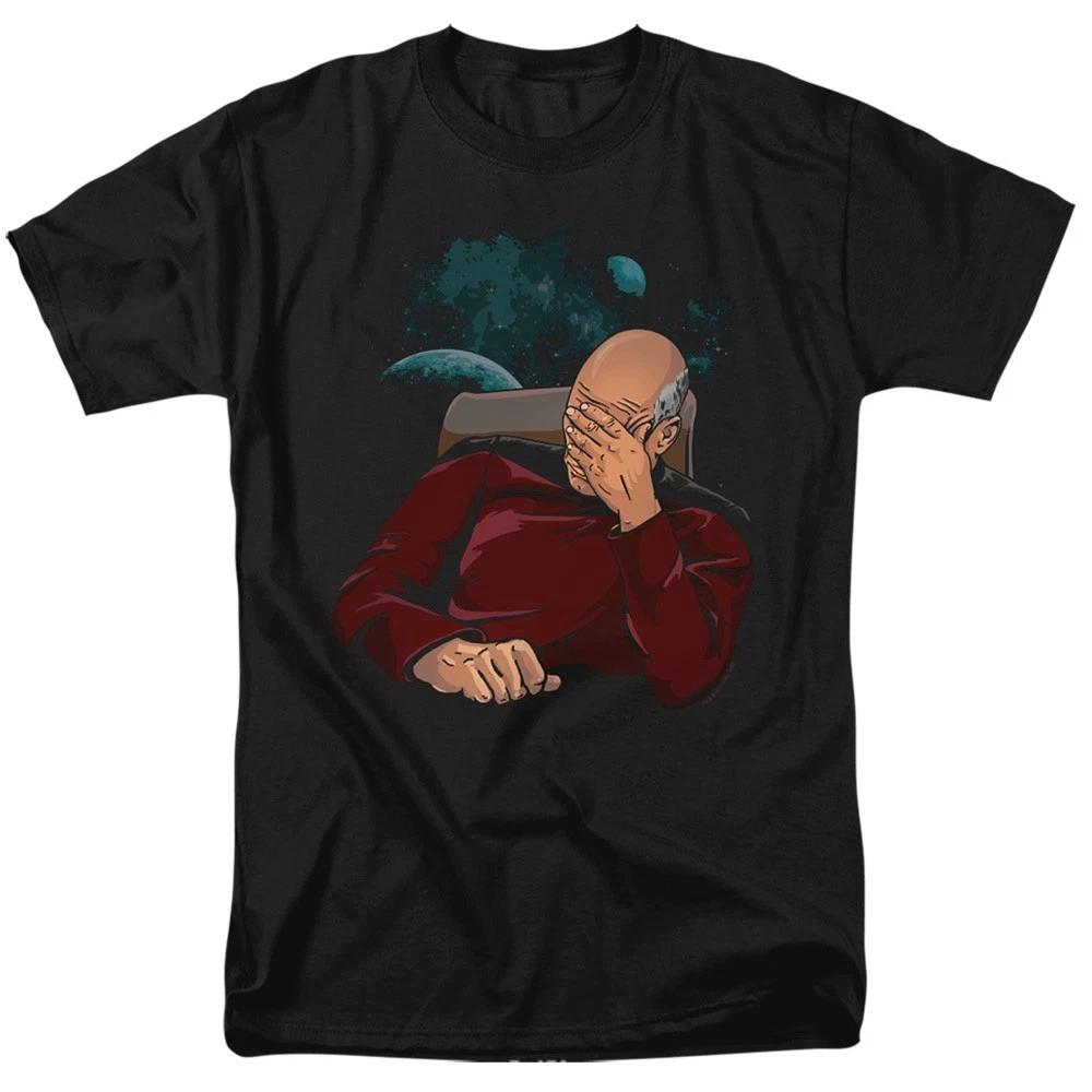 Star Trek TNG Picard Facepalm T-Shirt Mens S-5XL Officially Licensed Tee M