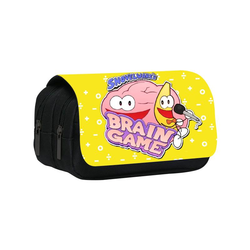 Shovelware Brain Game Doublelayer Pencil Case With Fruit Doodle Design For Students And Kids