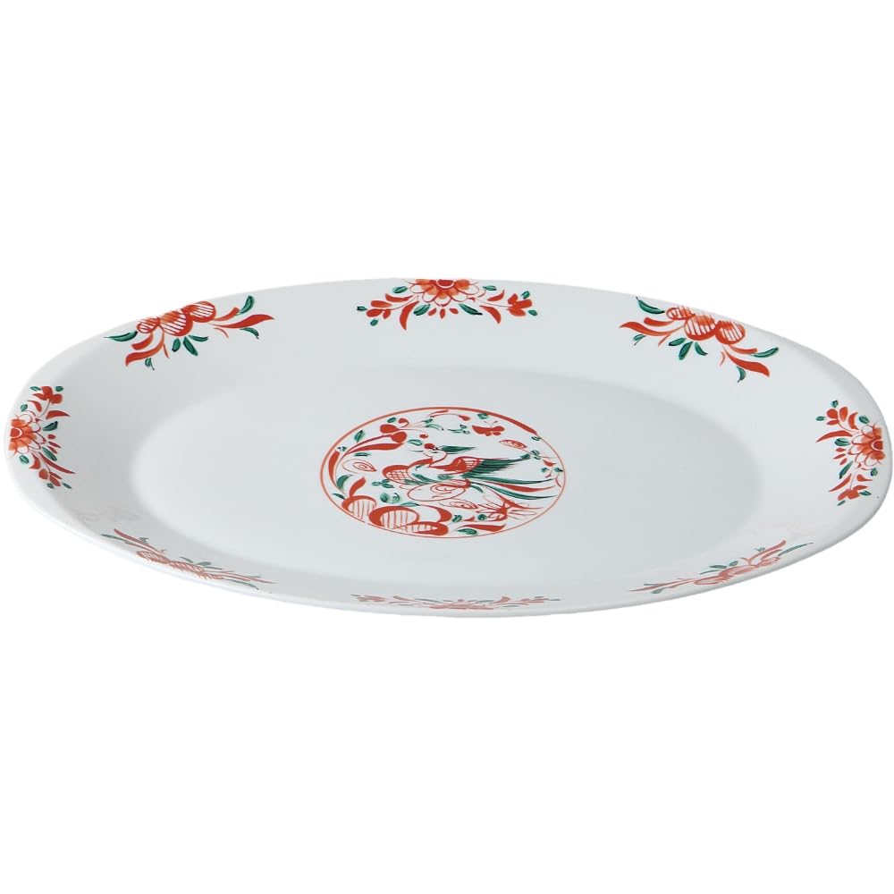 

Ale-net Large Oval Plate, W42 x D30 x H3.5cm, Wanli Red-painted, Oval Serving Plate, Large Plate, Porcelain, Mino Ware, Made in Japan