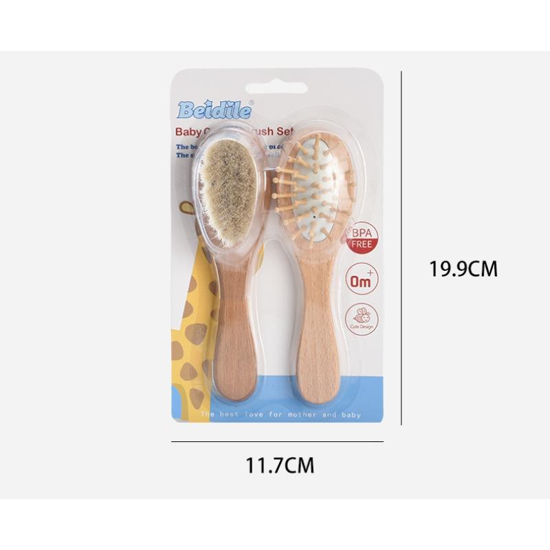 Babykammbürste Babypflegeset Kamm Buchenholz Weiche Bürste Reinigungskammbürste Sorgfältige Pflege kleiner Kinder zu Hause Immer den täglichen Bedarf dabei