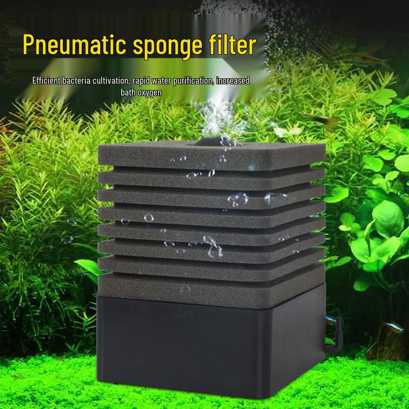 Water Sprite Pneumatic Fish Tank Filter: Anti-Air Lift, Oxygenation, Waste Sucker for Small Tanks