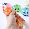 Classroom Stress Toy 1/2/3Pcs Halloween Pumpkin Relief Toy, Creepy Head Squeeze Decompression Glitter Ball for Kids Adults, Party Favors