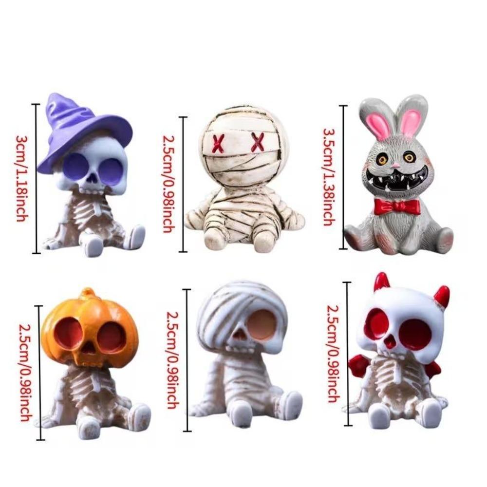 Halloween Mini Resin Ornament Tiny Spooky Figurines for Desk Car Bonsai Micro Landscape Garden Decor Home Decoration Accessories