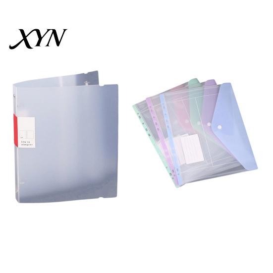 A4 Document Organizer Bag 11 Hole Expandable Binder Folders for 2/3/4 Ring Pouch, Plastic Envelopes 11-hole Pocket with Snap Button & Label,