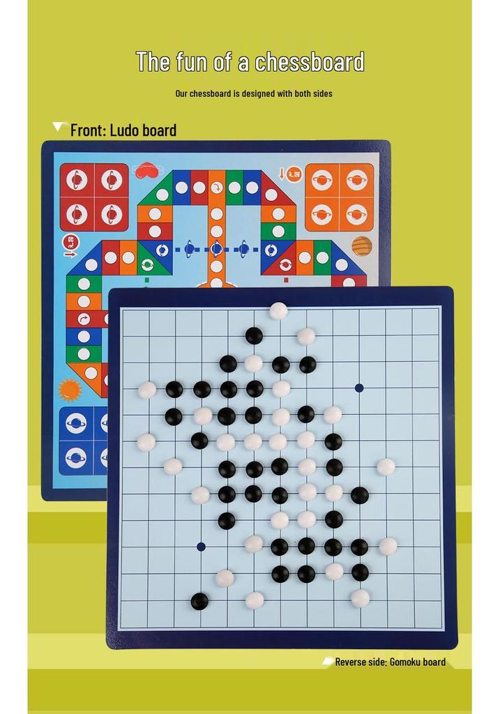 Multifunctional Chessboard Set: Flying Chess, Five-in-a-Row, Checkers, Children's Chinese Chess – Educational Toy for Primary Students