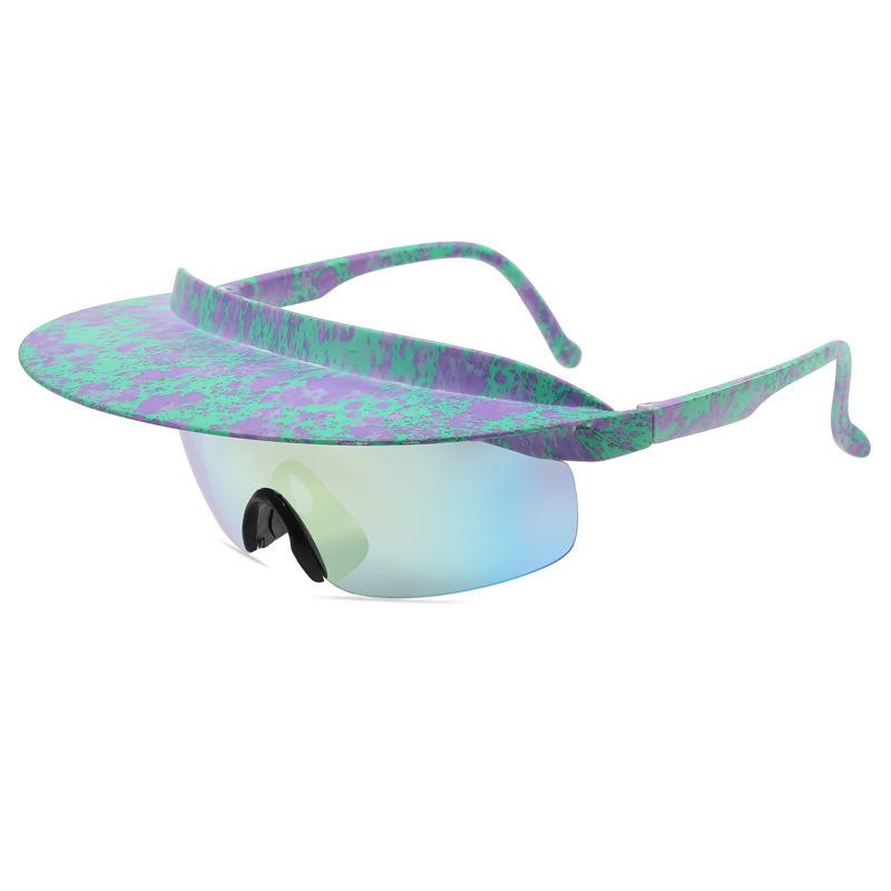 Men'S And Women'S Colorful Hats, Sunglasses, Personalized Brim Sunglasses, Large Frame Cycling Glasses