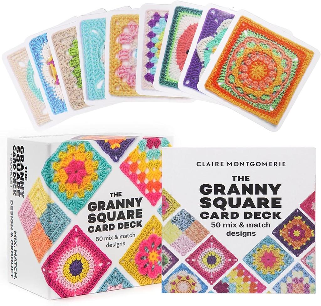 Koundeneko Crochet Pattern Granny Square Card Crochet Craft DIY Guide for and 50 Mixed Crochet Patterns Not Deck, 50-Piece Set, Book, Kit, Beginners,