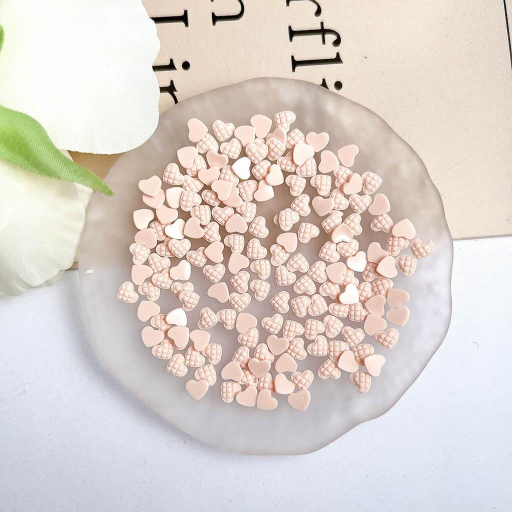 Plaid Resin Heart and Star Nail Art Decorations Flat Colorful Girl Nail Accessories DIY Accessories
