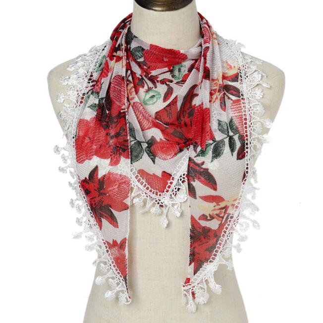 Damenmode Dreieckstuch Damen Schal Bunt Spitze Schal Weiblich Quaste Schals Schals Frühling Sommer Foto Requisiten Accessoires
