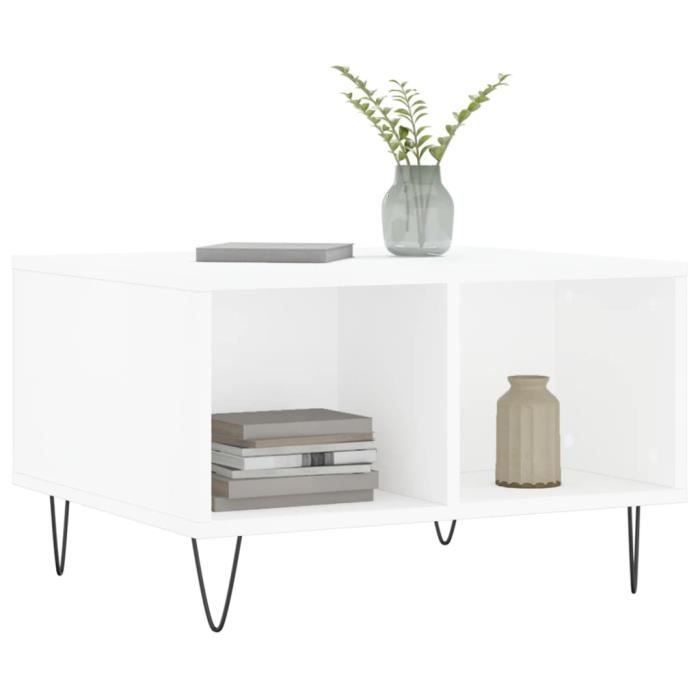 VidaXL Table basse Blanc 60x50x36,5 cm Bois d'ingénierie 830540