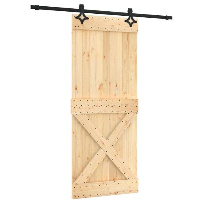 VidaXL Porte coulissante et kit de quincaillerie 85x210 cm pin massif, porte intérieure, porte de grange intérieure 3203153