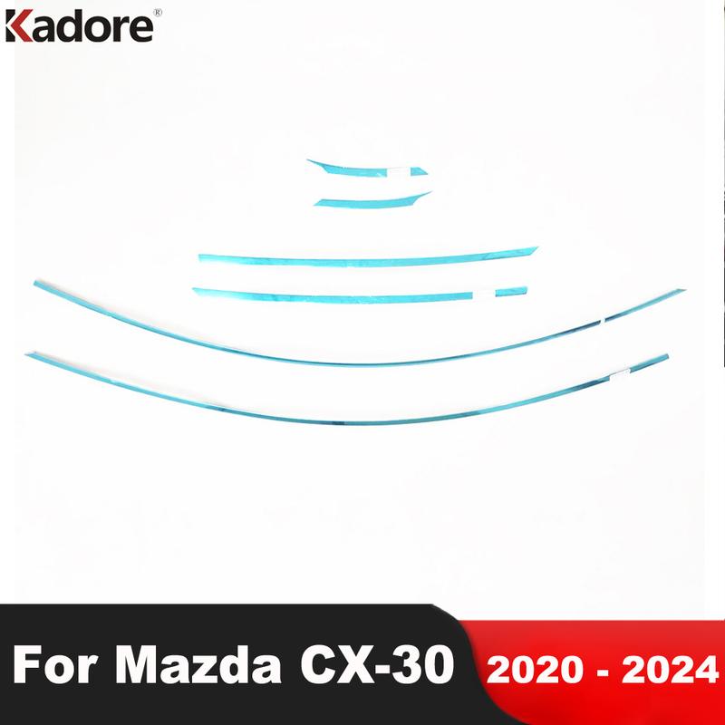 Upper Window Sill Trim For Mazda CX30 CX-30     2024 Stainless Steel Car Windows Frame Molding Strip Accessories