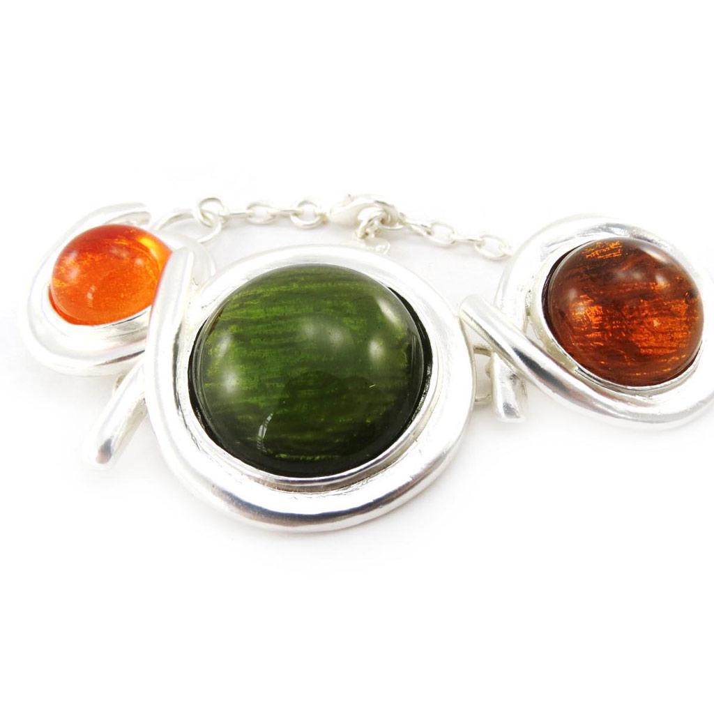 

Dolce Vita [J3383] - Дизайнерский браслет Dragibus зелено-оранжевого цвета