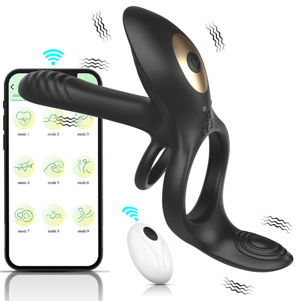 Anel Peniano Vibratório com Controle Remoto – Estimulação Dupla para Homens e Casais, Retardo da Ejaculação, Gaiola de Castidade e Prazer Clitoriano Brinquedo Sexual