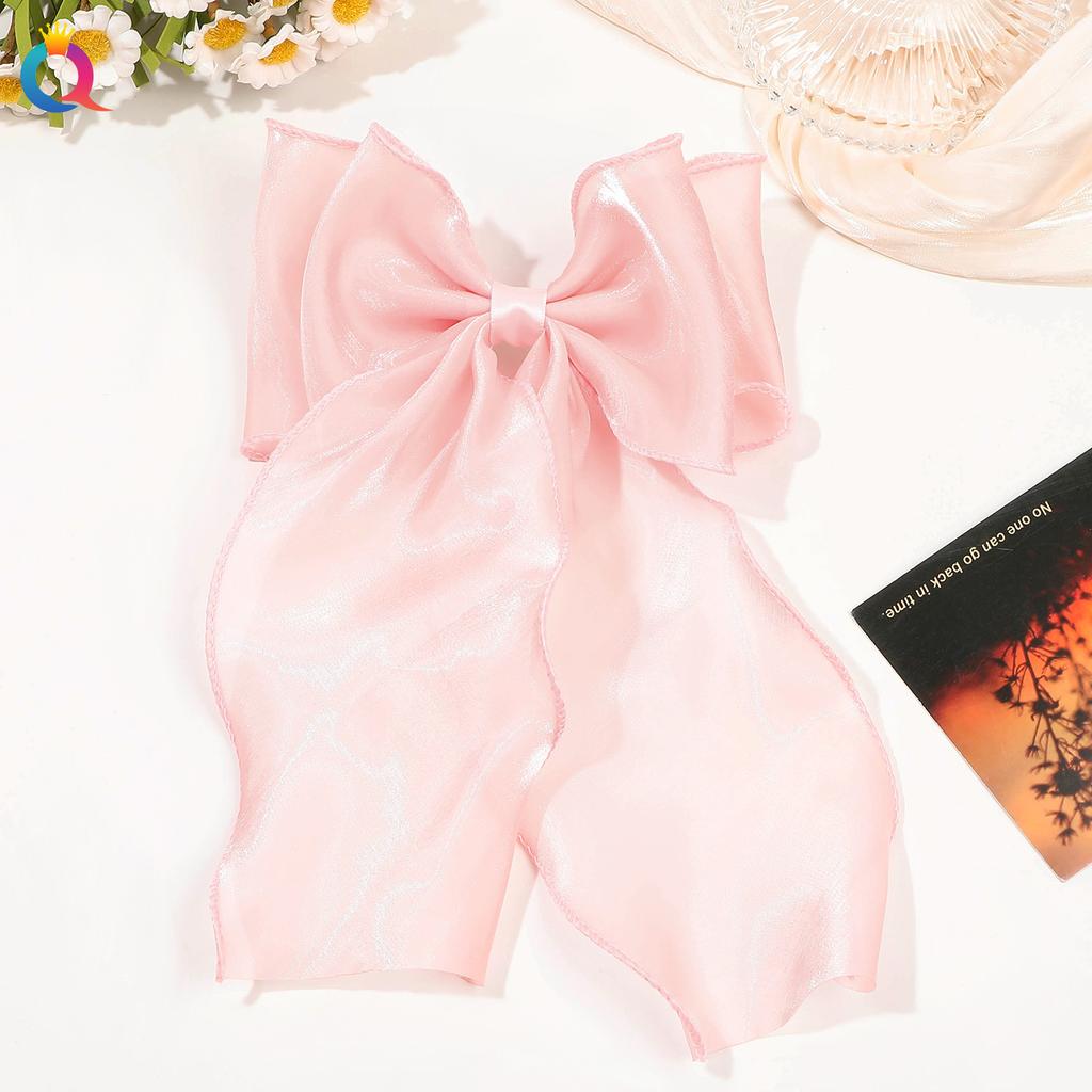 Chiffon Spring Clip Super Fairy Big Bow Hair Clip Ponytail Women's New Cloud Head Flower Hair Accessories